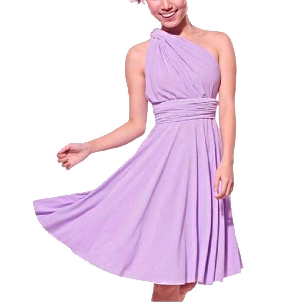 Lavender Multi-Way Convertible Bridesmaid Dress M • Infinity Wrap Formal Midi M